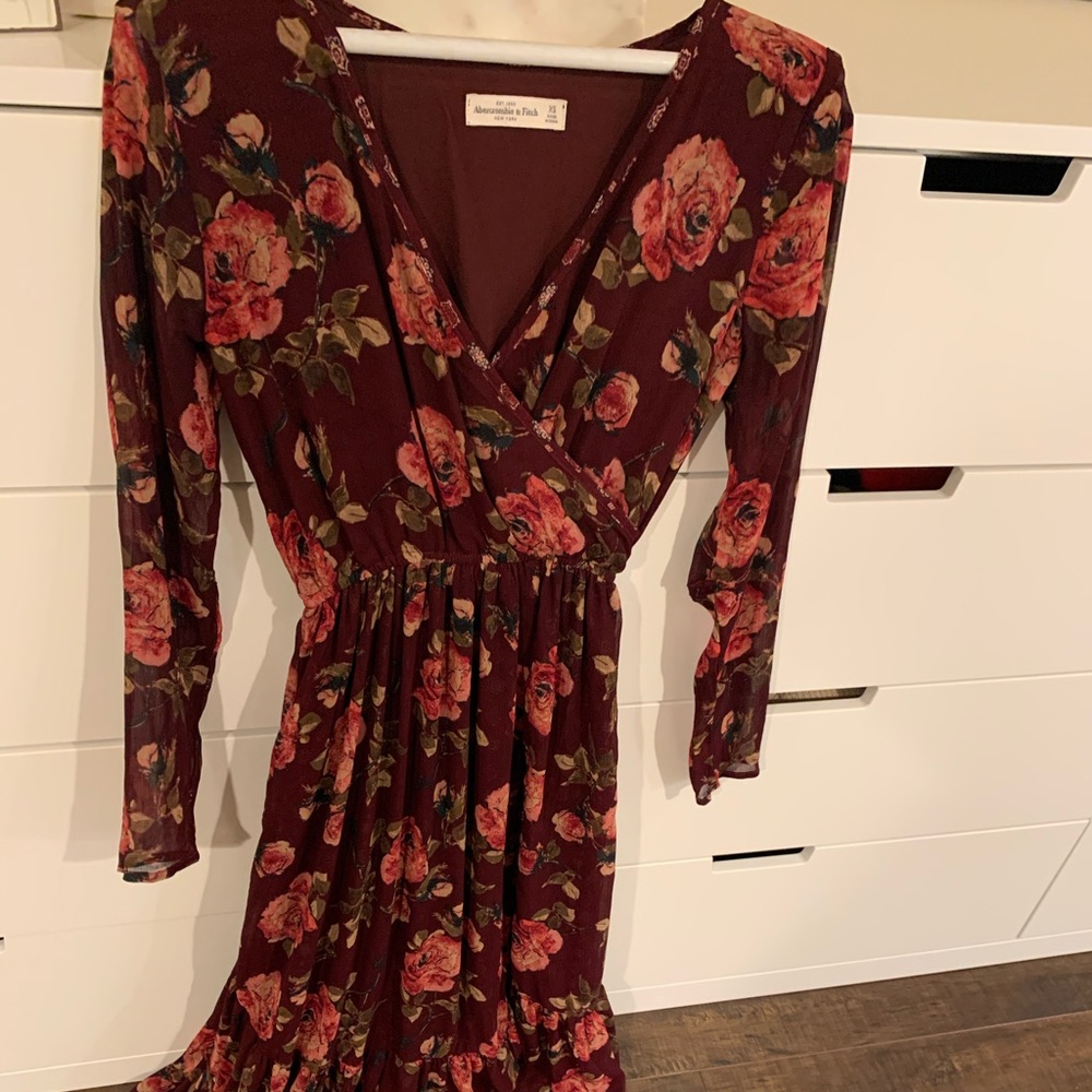 Abercrombie floral dress with high slit